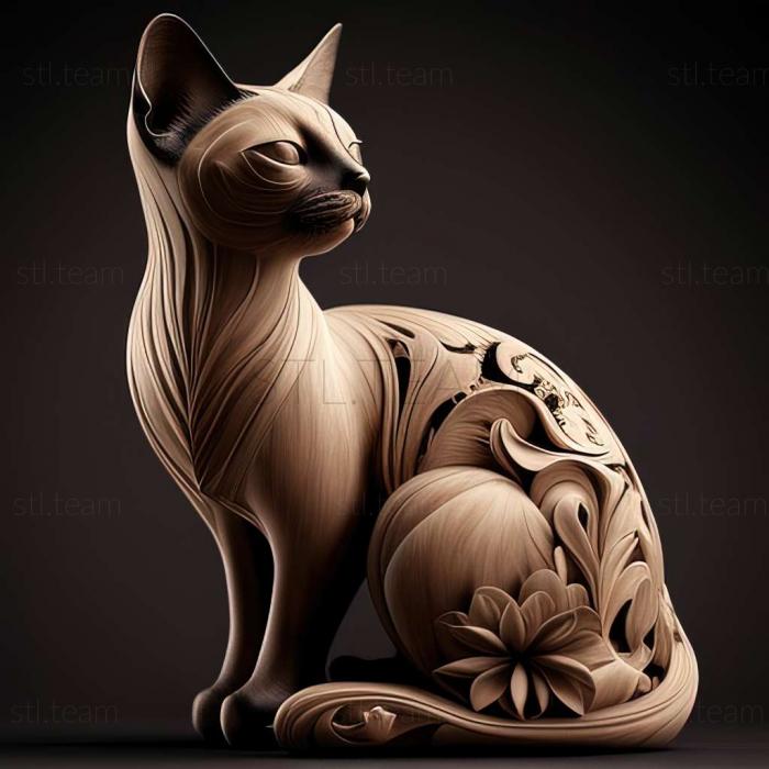 3D model Siamese cat (STL)